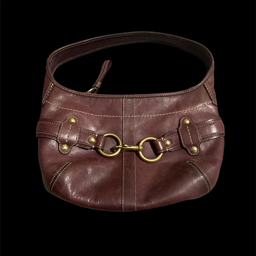 Coach Brown Leather Shoulder Handbag Small  ( E0793-11260 ) 7”x11”